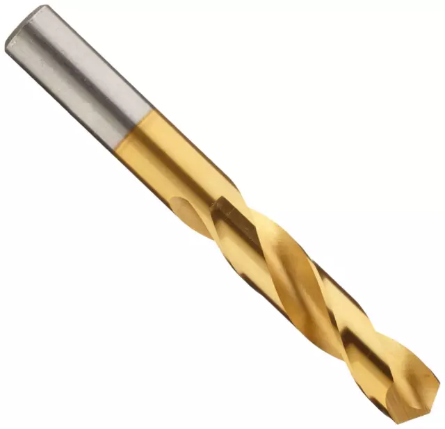 Chicago Latrobe 2159 High-Speed Steel Short Length Drill Bit, TiN Coated, Round