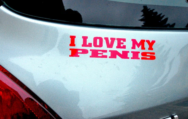 „I Love My Penis“ Autoaufkleber – Mehrfarbig, Wetterfest & Konturgeschnitten Für Auto, Laptop, Etc.