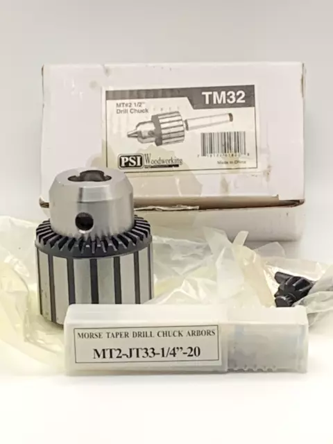 PSI Woodworking Products TM32 1/2-Inch Drill Chuck MT#2 New Open Box Ships Free