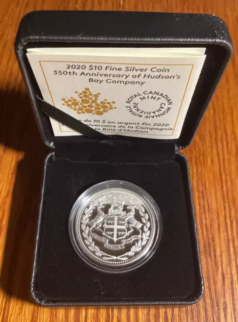 Canada 2020 350th Anni Hudson’s Bay Company Proof Silver Coin (COA&Case)