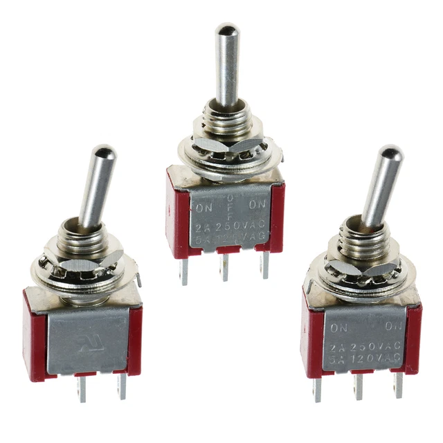 Lot De 12 Mini Interrupteurs à Bascule SPDT 3 Broches - 6A/125VAC, Pour Projets électroniques, Auto