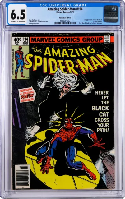 Amazing Spider-man 194 CGC 6.5 OW/W pages 1st appearance Black Cat, solid book
