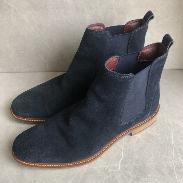 LONDON BROGUES BOOTS Navy UK Size 7 Hamilton Suede Chelsea Soft Relaxed