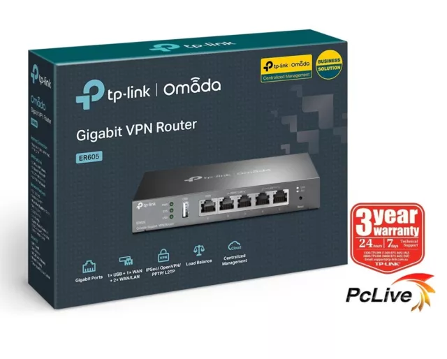 TP-Link ER605 ( TL-R605 ) V2 Omada Gigabit VPN Router 3 WAN Load Balance Firewal