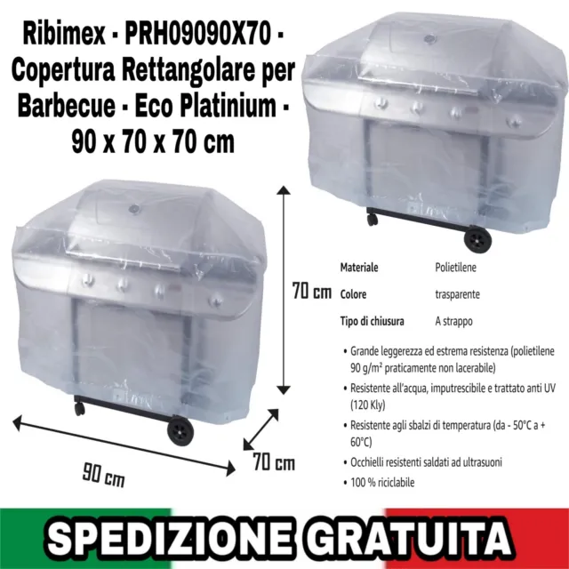 Copertura x barbecue Rettangolare 90x70x70 cm, Impermeabile, Resistente