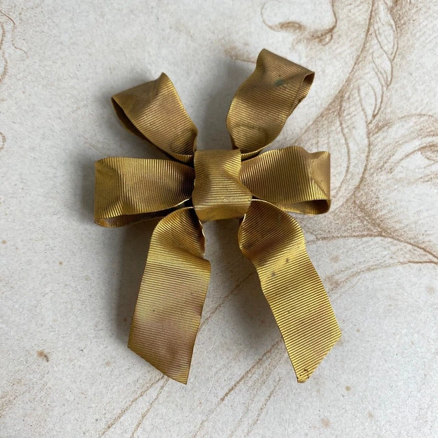 Cache-bouton Vintage En Alliage Doré - Forme Nœud, Longueur 3,5 Cm - Idéal Comme Broche Ou Cadeau