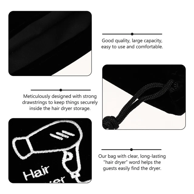 4 Pc Sac De Rangement Pour Sèche-cheveux Voyage Organisateur Poche Bonnet 2