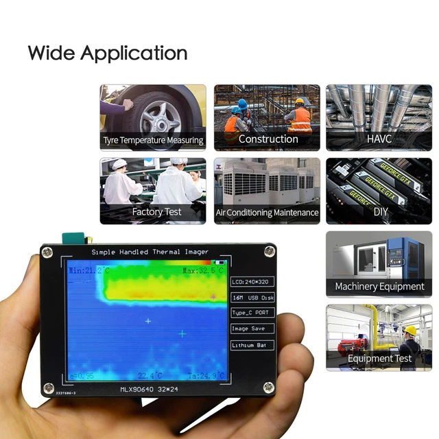 Digital Handheld Infrared Thermal Temperature Imager Camera Heating -40℃-300℃ US