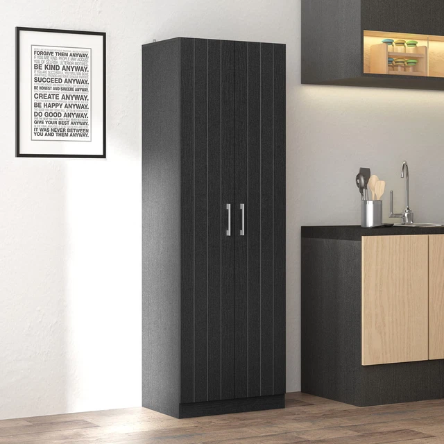 Wood Kitchen Pantry Storage Cabinet with 2 Doors 4 Shelves Organizer Cupboard