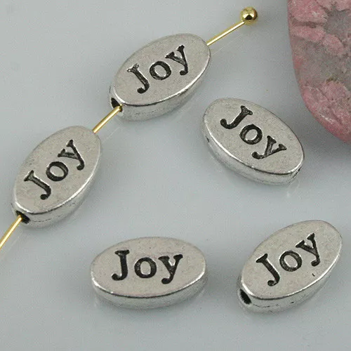 16 cuentas espaciadoras Joy color plata tibetana de 12,7*7,7*3,3 mm EF0444