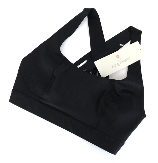 Sweaty Betty Circuit Donna Sport Reggiseno S NERO Stretch Activewear Crossback