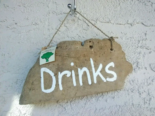 Weathered Drift Wood Tiki Bar Sign Rustic Coastal  Wall Decor Beach Cottage