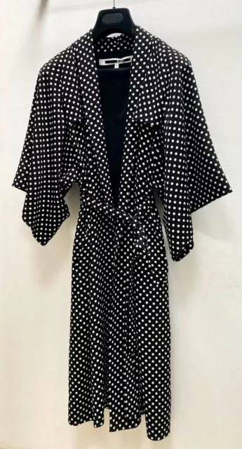 Stunning Dotted Crepe Long Belted Kimono-coat by McQ / Alexander McQueen