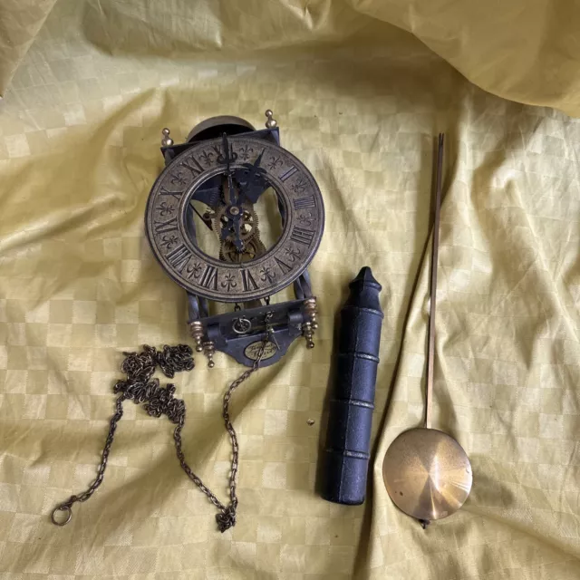 Hermle Skelettuhr Wanduhr Pendeluhr Messing Vintage Uhr Germany Glockenschlag
