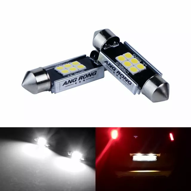 2 Ampoule navette led auto 39MM SV8 C5W plafond plaque coffre 6 SMD Blanc Canbus