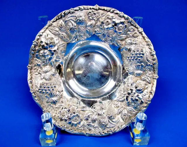 Repousse Nut Bowl By  Andrews Company Antique Sterling Silver, Cincinnati, OH.