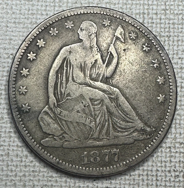 1877 CC Seated Liberty Half Dollar 50c