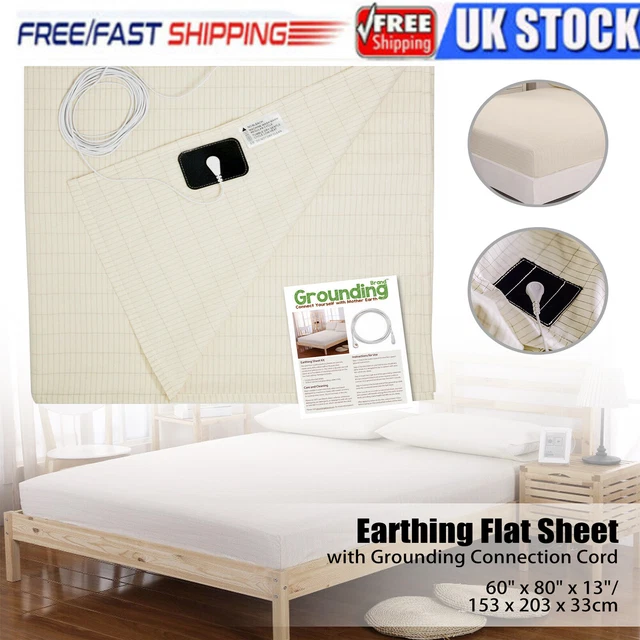 2 SIZES BED Earthing Sheet Grounding Sheet Mat & Conductive Copper Cord