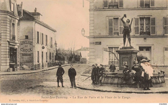 95 - SAINT LEU TAVERNY S08072 La Rue de Paris et la Place de la Forge Epicerie