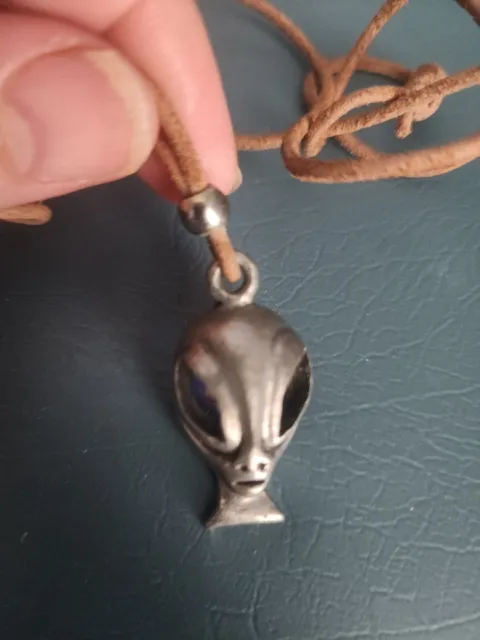 Vintage 97 Alien necklace charm with marble