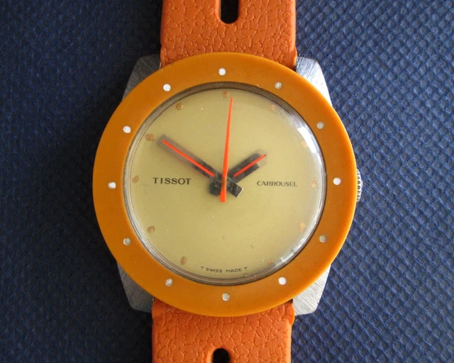 Montre Tissot Stylist Mécanique Des Années 70 – Suisse, Boîtier Rectangulaire, Cuir Vintage