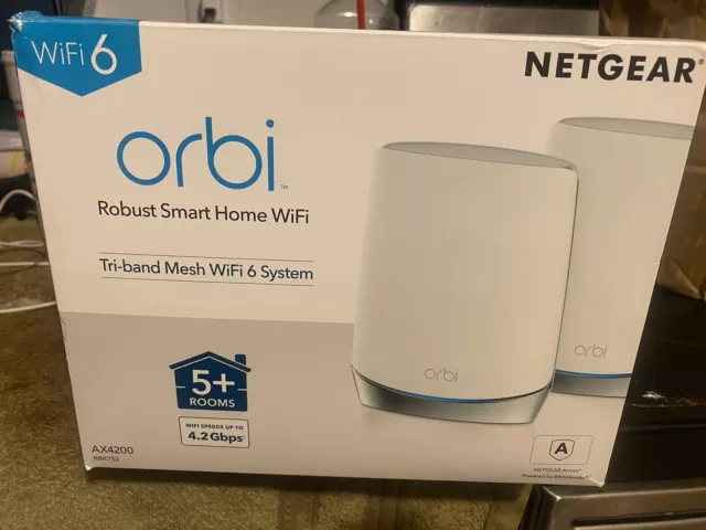 **BRAND NEW** NETGEAR Orbi AX4200 Tri-Band Mesh Wi-Fi 6 Router (RBK752)