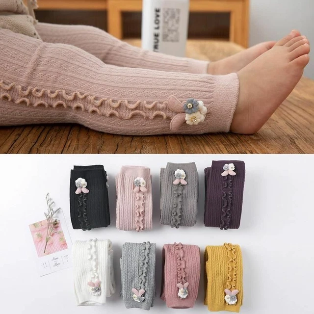 1 Paio Bambino Autunno Inverno Collant Neonato a Coste Calze Caldo Pantyhos