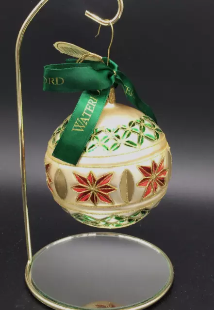 Waterford Holiday Heirlooms Christmas Ornament - Poinsettia Ball #103584 Waterford Holiday Heirlooms Christmas Ornament - Poinsettia Ball #103584