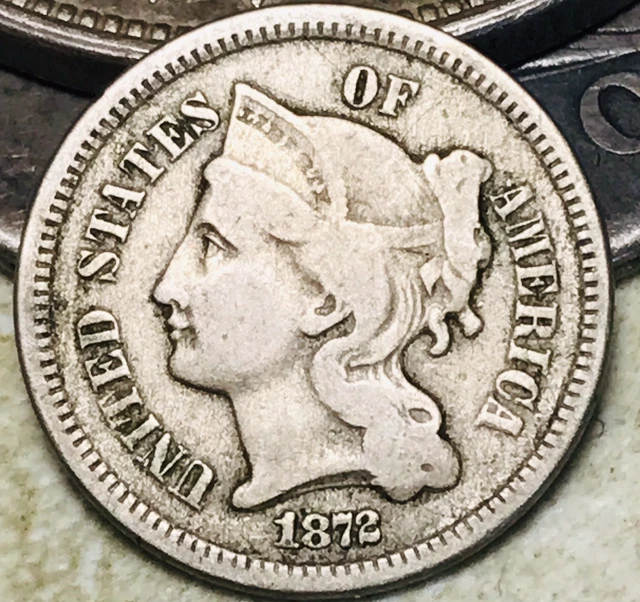 1872 Three Cent Nickel Piece 3C Ungraded Choice US Type Coin CC18192