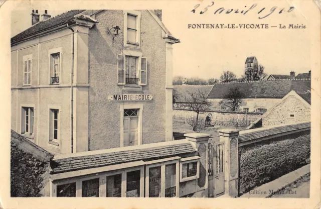 Cpa 91 Fontenay Le Vicomte / Mairie / Ecole