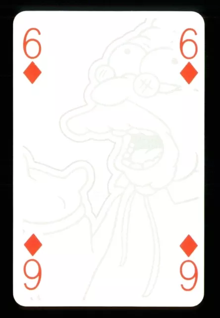 1 x playing card single The Simpsons Grampa Abe 6 of Diamonds S41