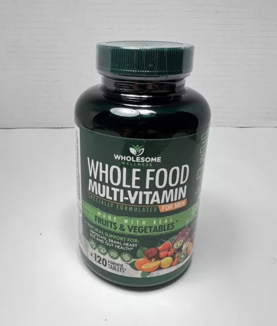 WHOLE FOOD MULTIVITAMIN for Men Natural Multi Vitamins Exp 2025