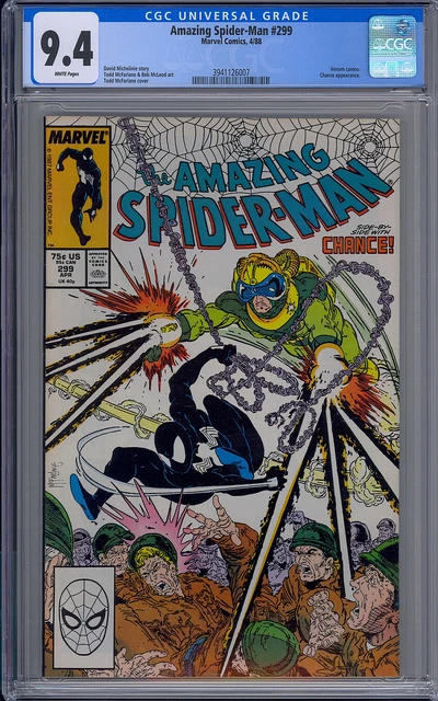 Cgc 9.4 Amazing Spider-Man #299 White Pages Venom 1St Full Cameo Appearance
