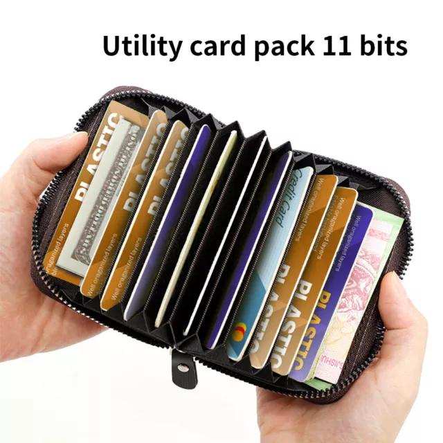 Mens RFID Blocking Leather Wallet Credit Card ID Holder Zipper Pocket Purse US