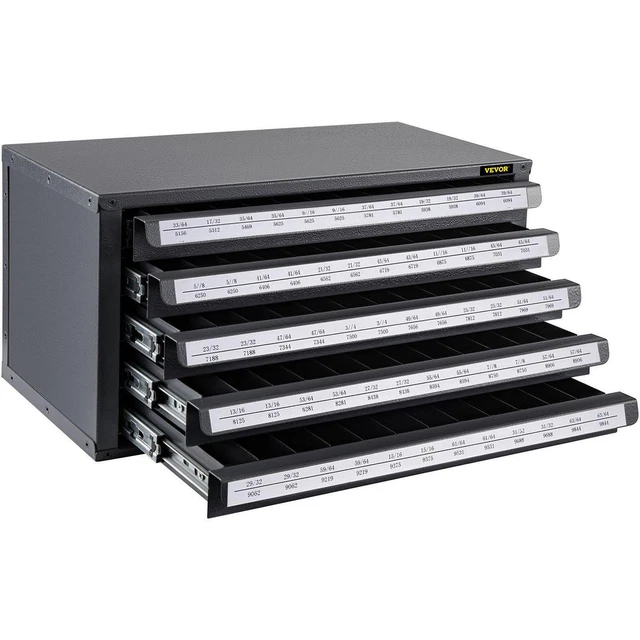 Drill Bit Dispenser Cabinet, Five-Drawer Drill Bit Dispenser, 1/2 Reduced Shank