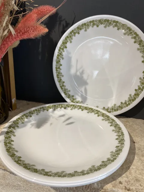 Assiettes Desserts Lot De 4 Marque Corelle Style Arcopal Décor Frise Fleur Verte 2