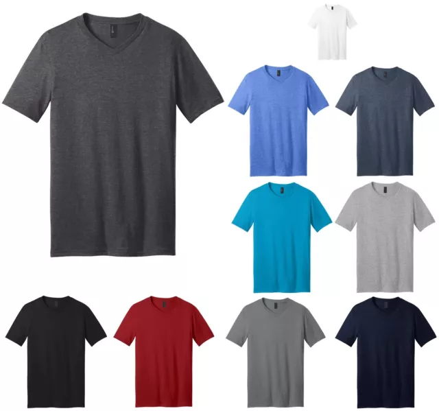 MEN'S LIGHTWEIGHT, V-NECK, 100% COTTON or BLEND, SHORT SLEEVE, T-SHIRT, XS-4XL