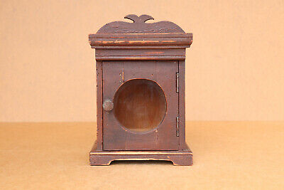 Old Antique Primitive Wooden Wood Box Chest Case Alarm Clock Rustic Ranch 19th