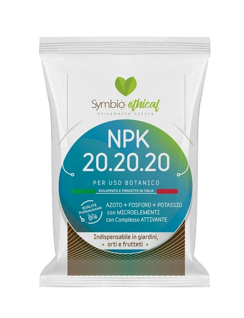 NPK 20-20-20 Fertilizzante Universale 1Kg. AZOTO FOSFORO POTASSIO Con ICROELEENTI E Coplesso
