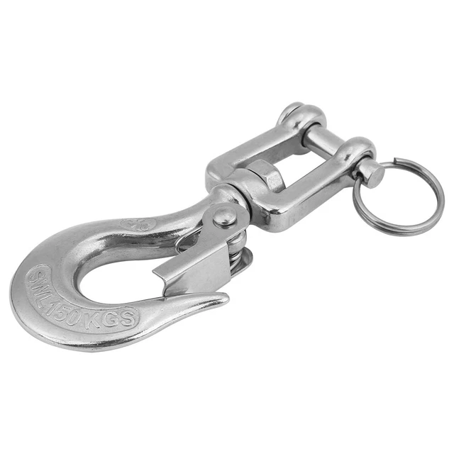 304 gancio a scatto catena di sollevamento perno girevole in acciaio inox 150 kg carico di lavoro