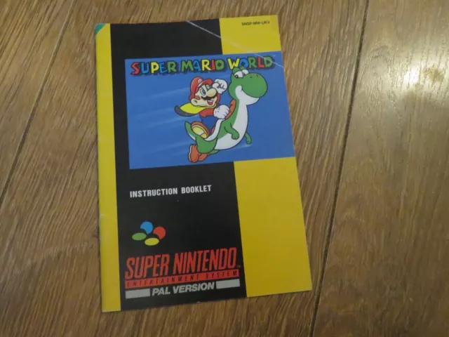 Super Mario World super nintendo Snes Manuale Solo Pal UK
