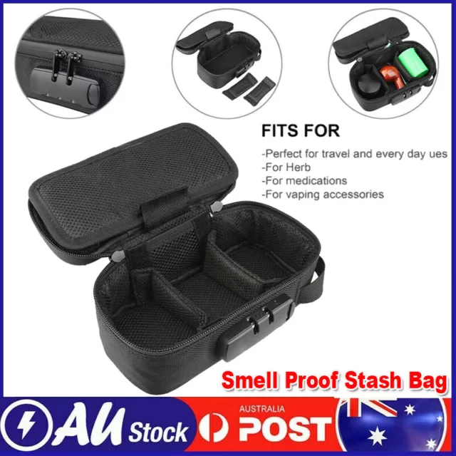 Smell Proof Bag Carbon Lined Carry Stash Case with Lock Discreet Secure no Odour