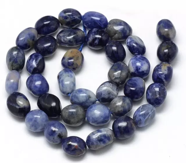 lot de 22 perles de Sodalite en pierre Naturelle, soit 1 brin de 19cm de long
