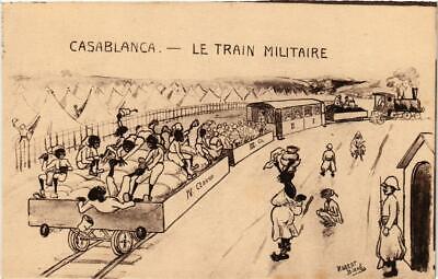 CPA ak casablanca morocco military train (605196)