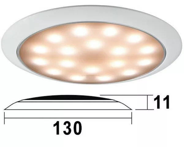 Plafoniera Led Senza Incasso Bianca 12V Accessori Barca Nautica