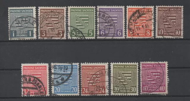 SBZ-Provinz Sachsen 73X - 84X - ohne 80X (Freimarken) gestempelt