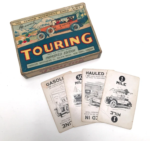 VINTAGE 1920S TOURING Automobile Card Game Parker Brothers with
