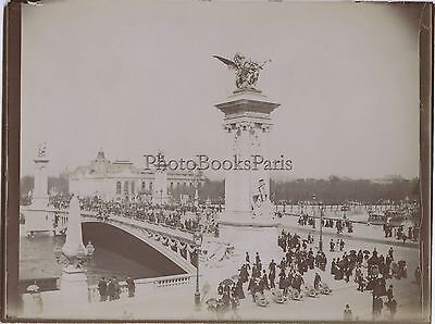 Pont Alexandre III Exposition universelle Paris 1900 Stereo Vintage argentique  