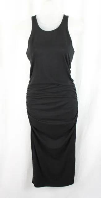 Michael Stars Women's Black Sleeveless Ruched Side Tank Dress Size S