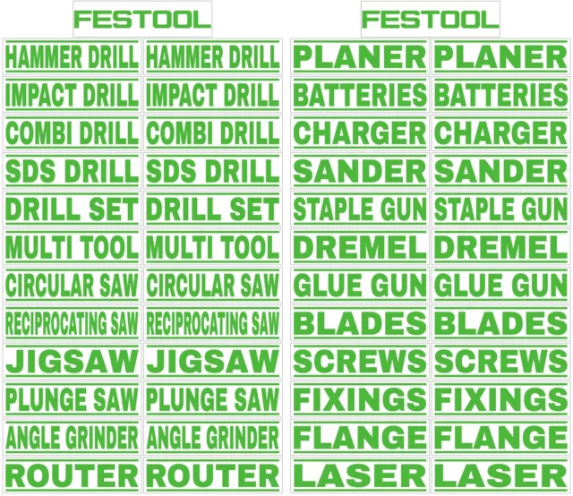 Festool Style Stickers Tool Box Label Super High Tack For Low Energy Plastic